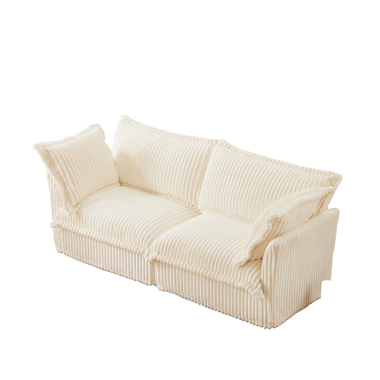 83.4 Corduroy 2-Seater Soft Multiple Sofa with Big Pillows for Living Room