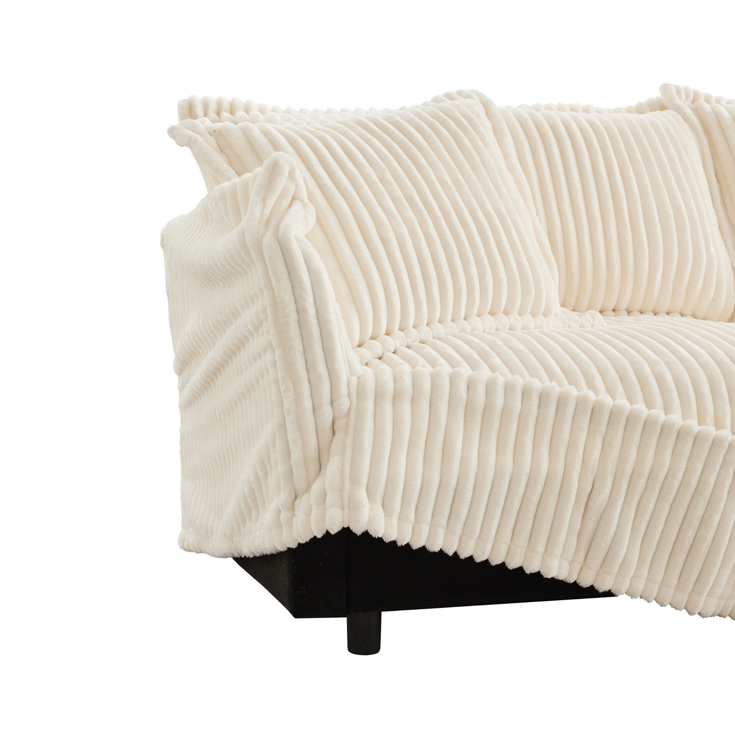 83.4 Corduroy 2-Seater Soft Multiple Sofa with Big Pillows for Living Room