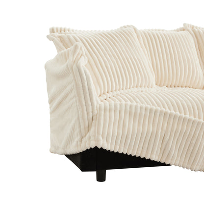 83.4 Corduroy 2-Seater Soft Multiple Sofa with Big Pillows for Living Room