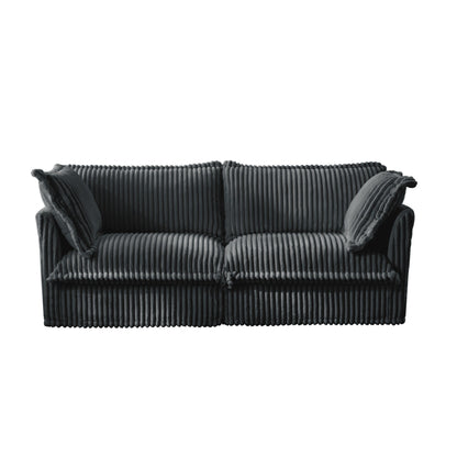 83.4 Corduroy 3-Seater Sofa with Pillows for living room and bedroom