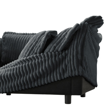 83.4 Corduroy 3-Seater Sofa with Pillows for living room and bedroom