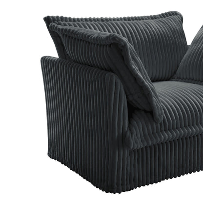 83.4 Corduroy 3-Seater Sofa with Pillows for living room and bedroom