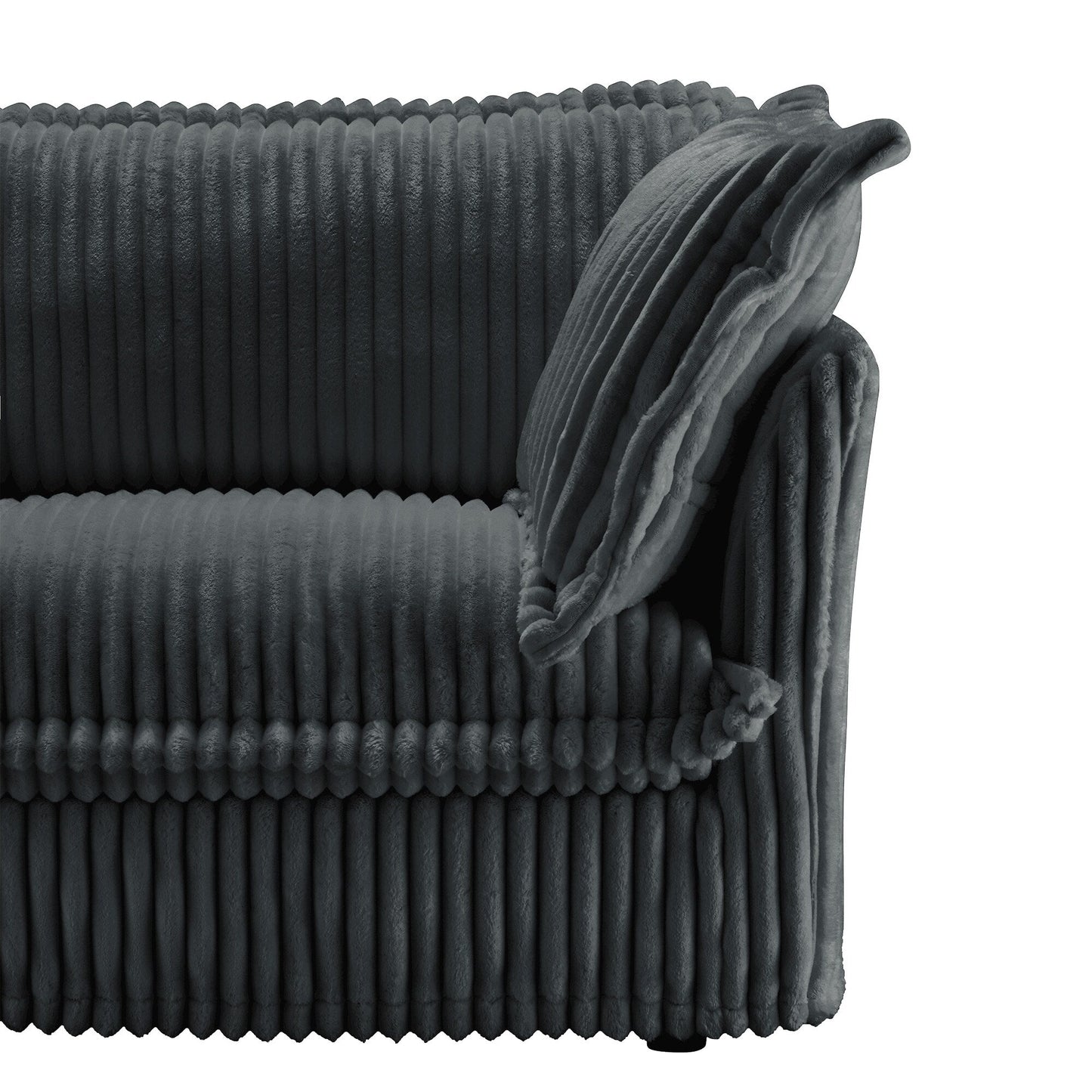 83.4 Corduroy 3-Seater Sofa with Pillows for living room and bedroom