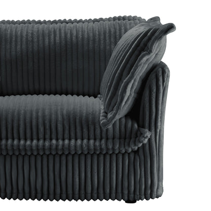 83.4 Corduroy 3-Seater Sofa with Pillows for living room and bedroom