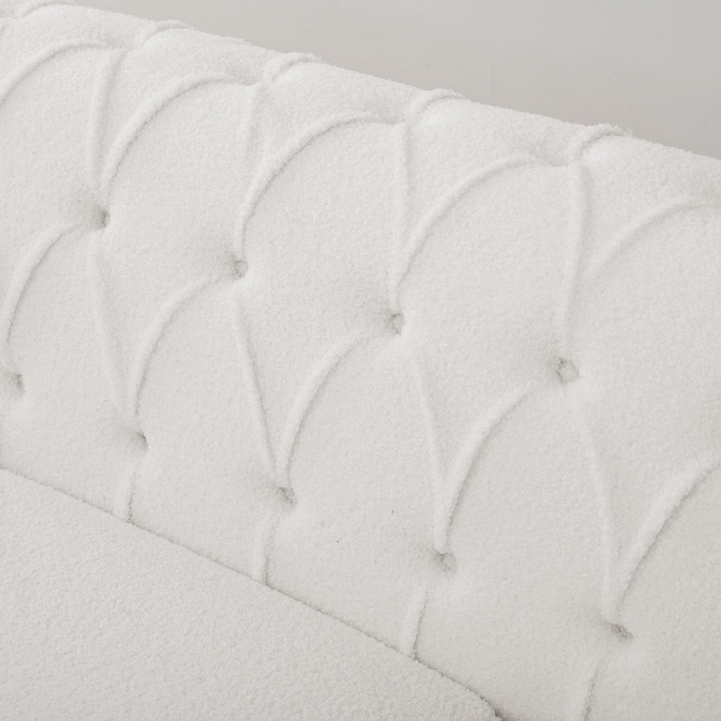 83.66 PU Leather Square Arm 3-Seater Sofa with Removable Cushions, Pocket Spring Support, and Studded Trim