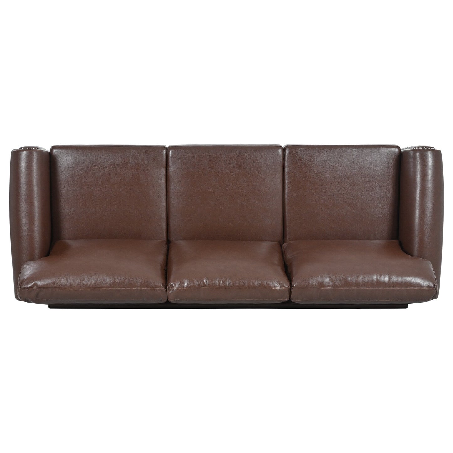 83.86 Fabric Roll-Arm 3-Seater Sofa with Pocket Spring Seat, PP Foam Backrest, and Solid Wood Frame
