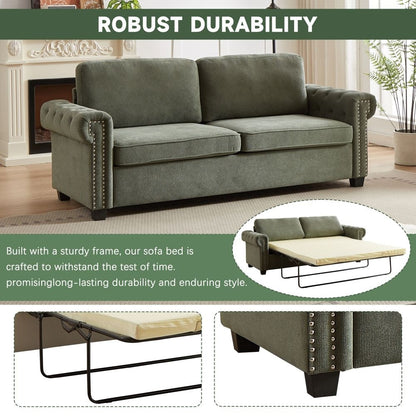83.8 Convertible 2-in-1 Pullout Polyester Sleeper Sofa Bed