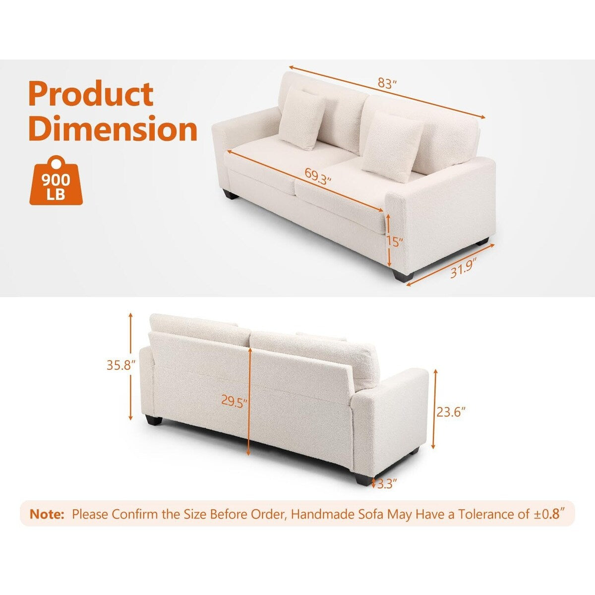 83 Loveseat Sofa for Living Room