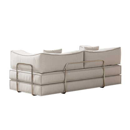 83 Upholstered Convertible Sofa Bed Corduroy Couch Foldable Futon With 2 Pillows