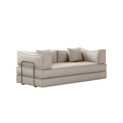 83 Upholstered Convertible Sofa Bed Corduroy Couch Foldable Futon With 2 Pillows