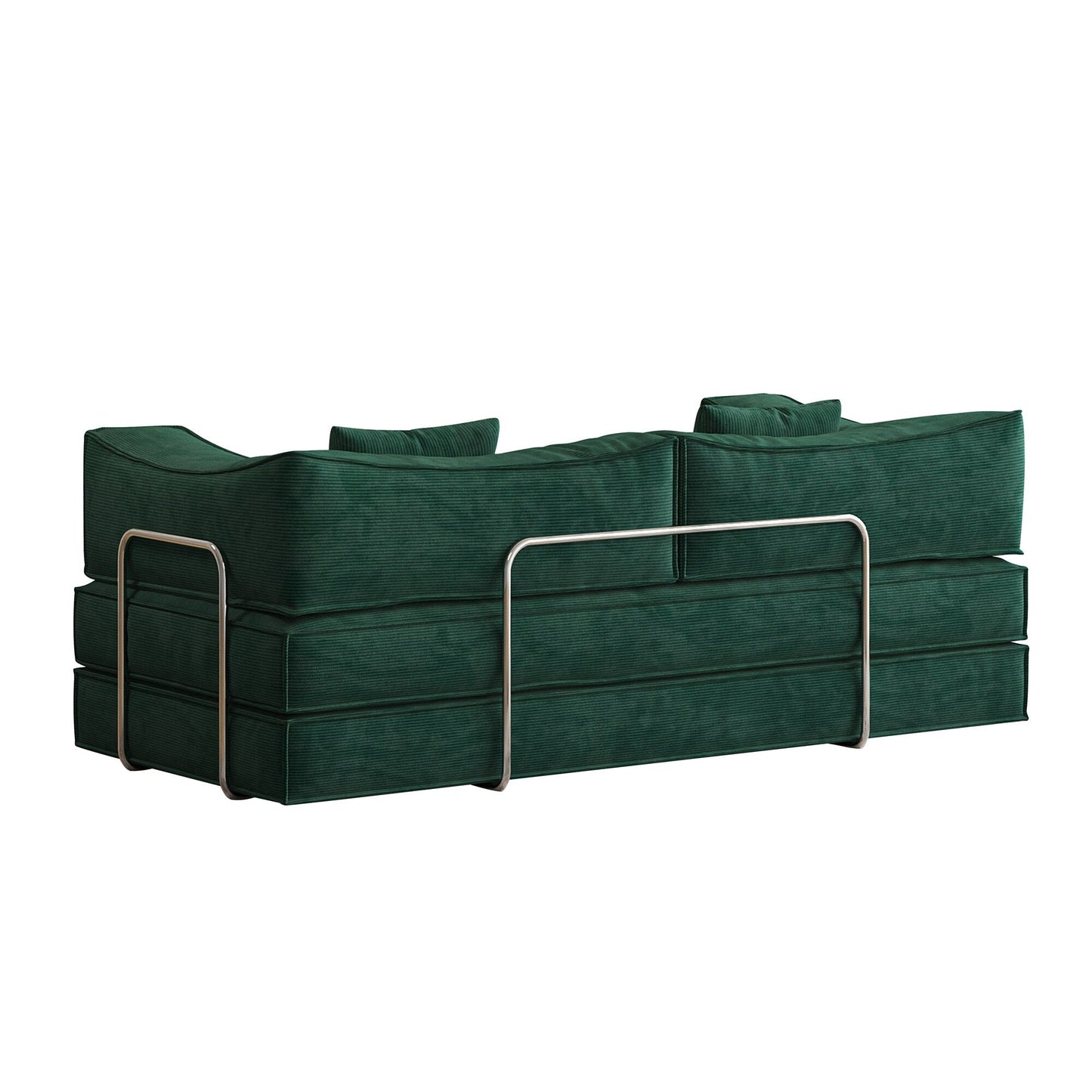 83 Upholstered Convertible Sofa Bed Corduroy Couch Foldable Futon With 2 Pillows