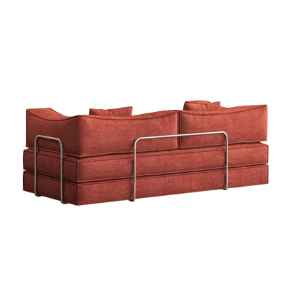 83 Upholstered Convertible Sofa Bed Corduroy Couch Foldable Futon With 2 Pillows