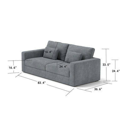 83Fabric 3-Seater Sofa - Plush Double-Cushioned Comfort for Modern Living Rooms