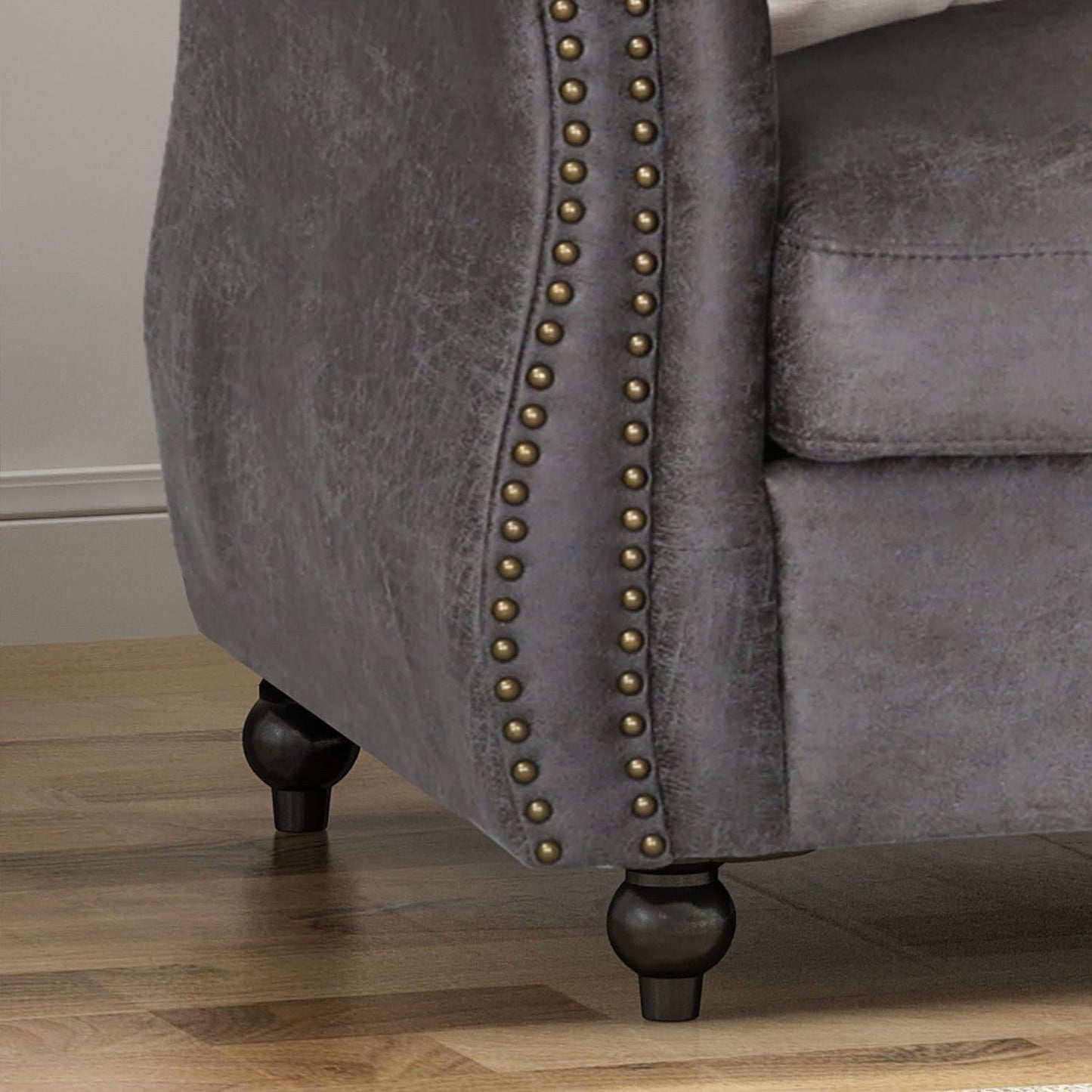 84.5'' Velvet 3-Seater Sofa with Soft Fabric, Generous Seating, and Lightweight Structure