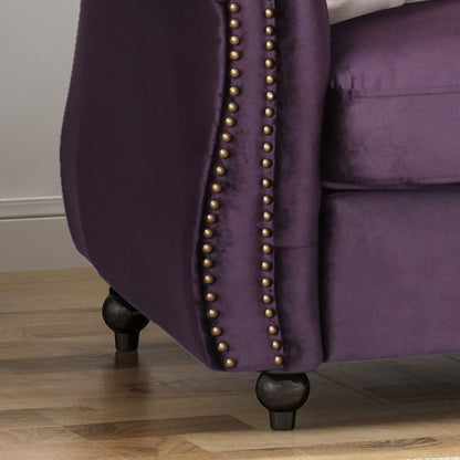 84.5'' Velvet 3-Seater Sofa with Soft Fabric, Generous Seating, and Lightweight Structure