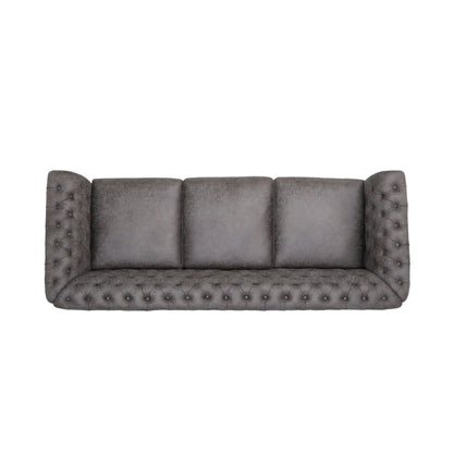 84.5'' Velvet 3-Seater Sofa with Soft Fabric, Generous Seating, and Lightweight Structure