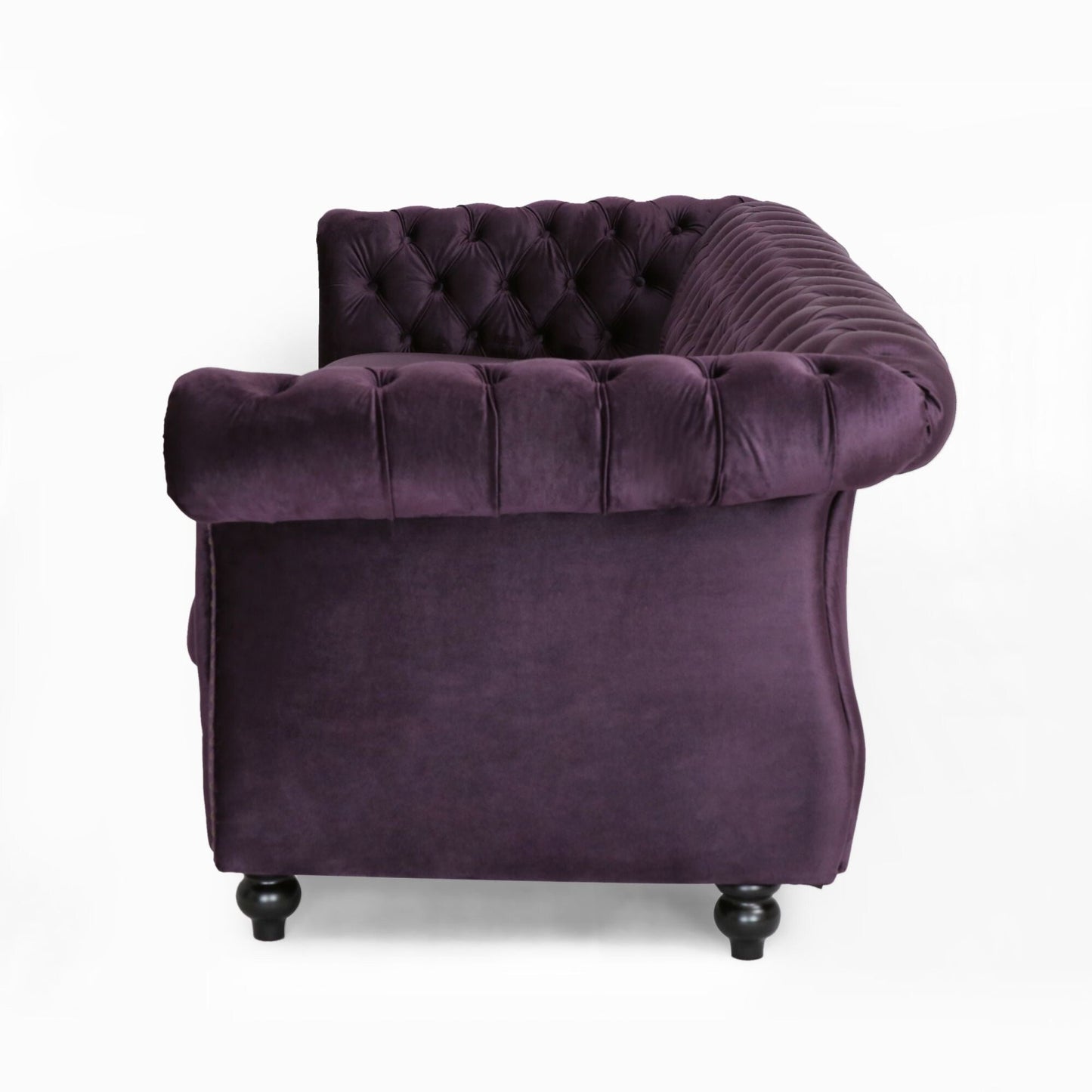 84.5'' Velvet 3-Seater Sofa with Soft Fabric, Generous Seating, and Lightweight Structure
