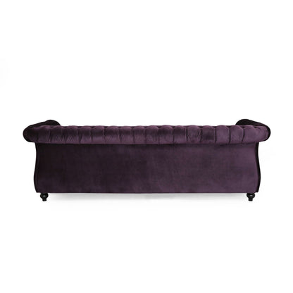 84.5'' Velvet 3-Seater Sofa with Soft Fabric, Generous Seating, and Lightweight Structure