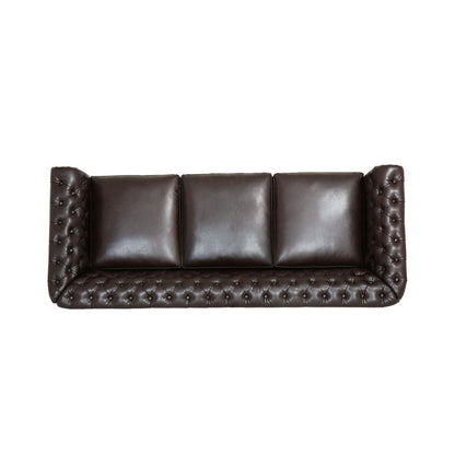 84.5'' Velvet 3-Seater Sofa with Soft Fabric, Generous Seating, and Lightweight Structure