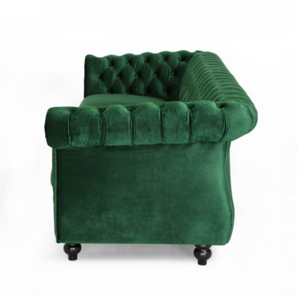 84.5'' Velvet 3-Seater Sofa with Soft Fabric, Generous Seating, and Lightweight Structure