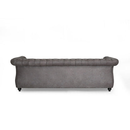 84.5'' Velvet 3-Seater Sofa with Soft Fabric, Generous Seating, and Lightweight Structure
