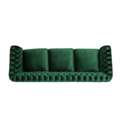 84.5'' Velvet 3-Seater Sofa with Soft Fabric, Generous Seating, and Lightweight Structure