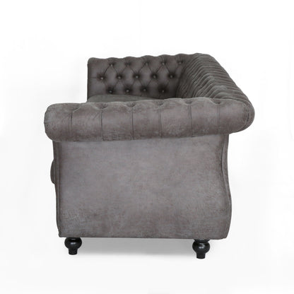 84.5'' Velvet 3-Seater Sofa with Soft Fabric, Generous Seating, and Lightweight Structure