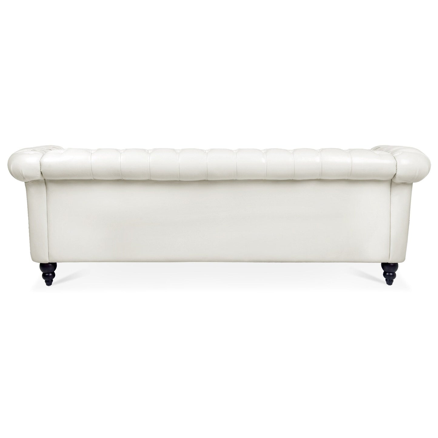 84.65 PU Leather Chesterfield Sofa with Rolled Arms (3-Seater)