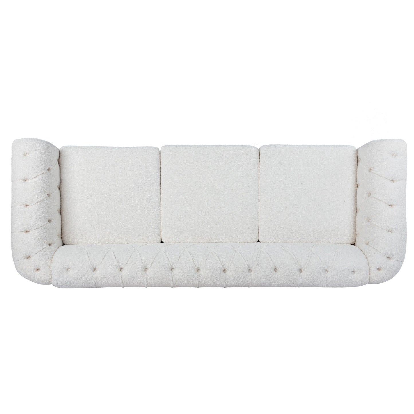 84.65 Polyester Chesterfield Sofa with Rolled Arms (3-Seater)