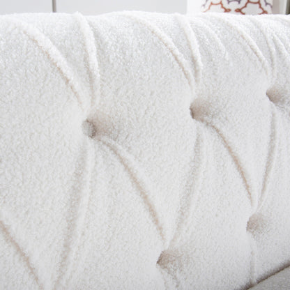84.65 Polyester Chesterfield Sofa with Rolled Arms (3-Seater)