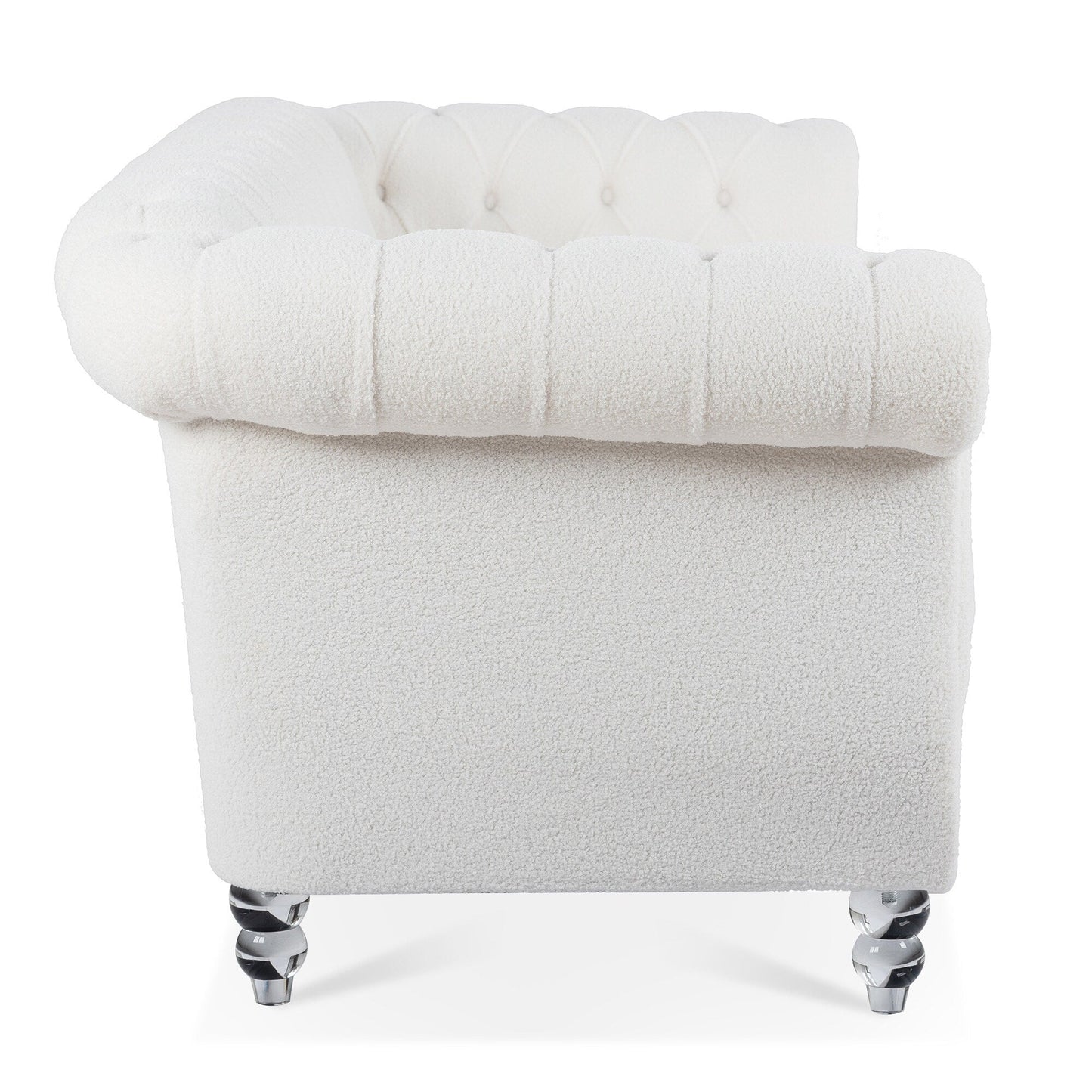 84.65 Polyester Chesterfield Sofa with Rolled Arms (3-Seater)