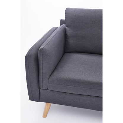84.6'' Linen L-Shaped 3 Seater Sofa with Reversible Chaise, Independent Spring Cushions, Solid Wood Frame, Double Armrests