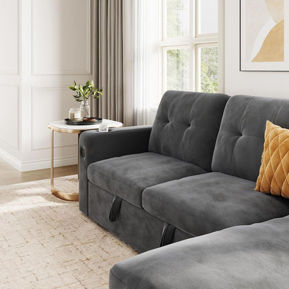 84 Sleeper Sofa Bed, Modular Sectional Cloud Couch with Reversible Storage Model