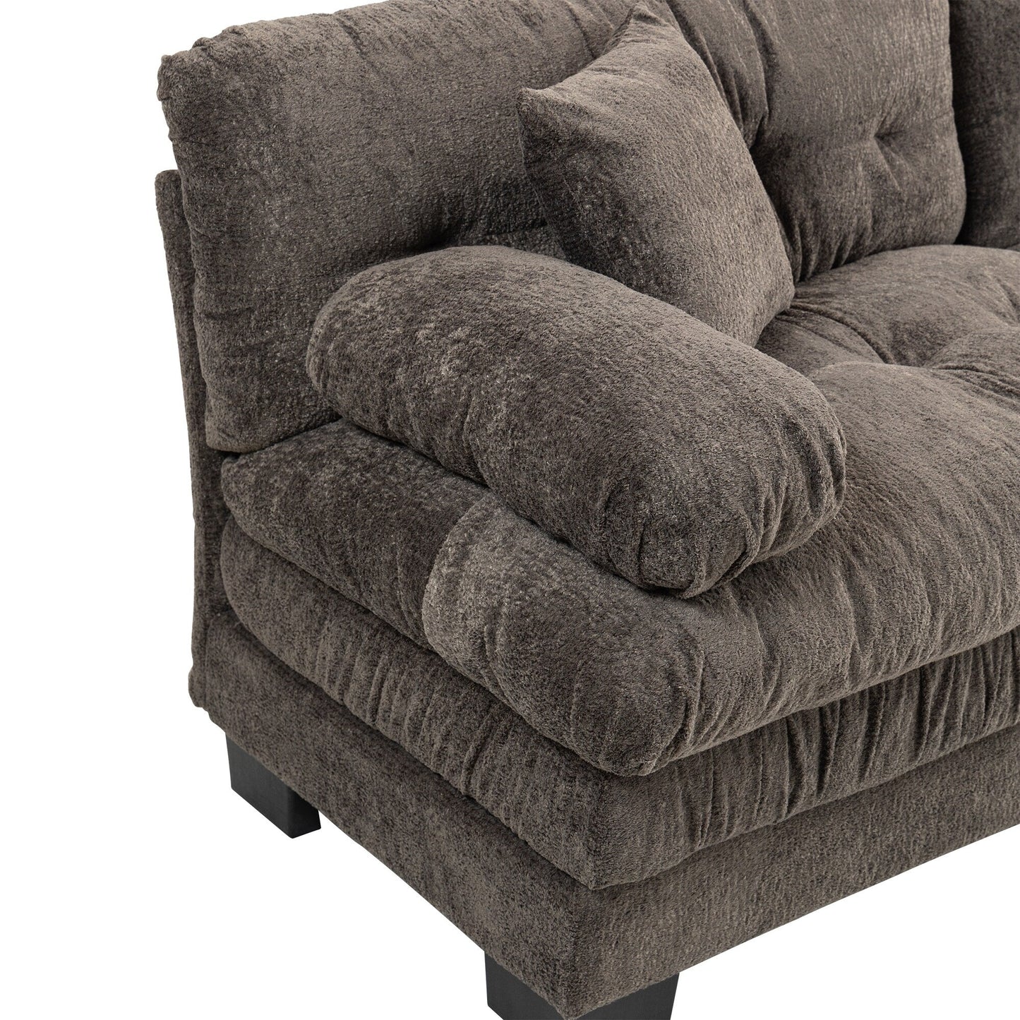 84 Upholstered 3-Seater Sofa with Dual-Layer Memory Foam Cushioning, and Complimentary Comfort Pillows