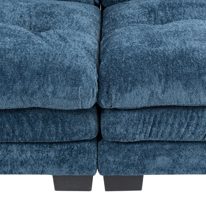 84 Upholstered 3-Seater Sofa with Dual-Layer Memory Foam Cushioning, and Complimentary Comfort Pillows