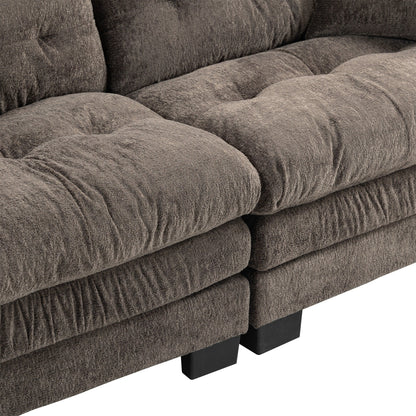 84 Upholstered 3-Seater Sofa with Dual-Layer Memory Foam Cushioning, and Complimentary Comfort Pillows