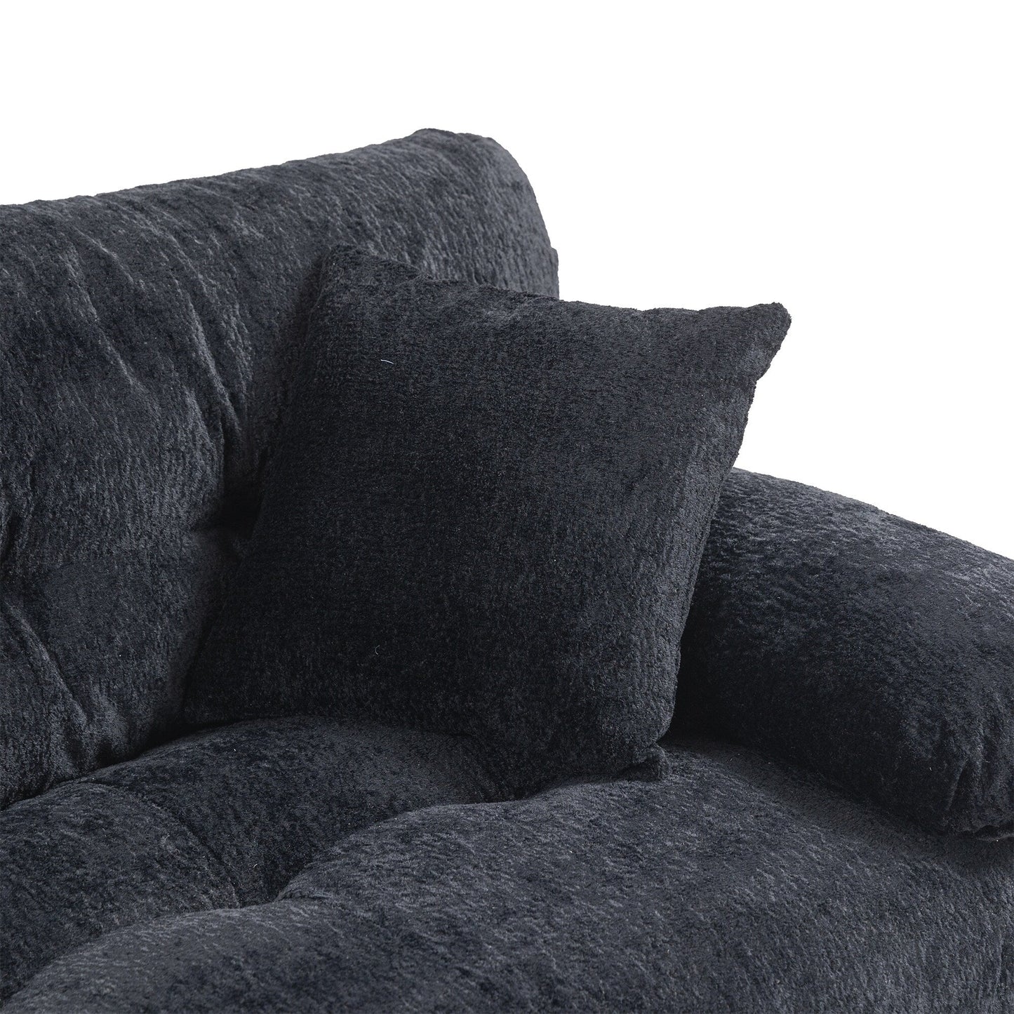 84 Upholstered 3-Seater Sofa with Dual-Layer Memory Foam Cushioning, and Complimentary Comfort Pillows