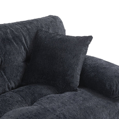 84 Upholstered 3-Seater Sofa with Dual-Layer Memory Foam Cushioning, and Complimentary Comfort Pillows