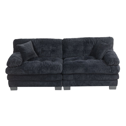 84 Upholstered 3-Seater Sofa with Dual-Layer Memory Foam Cushioning, and Complimentary Comfort Pillows