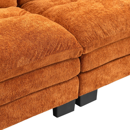84 Upholstered 3-Seater Sofa with Dual-Layer Memory Foam Cushioning, and Complimentary Comfort Pillows