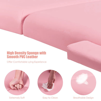 84''L Portable Massage Table Adjustable Facial Spa Bed Tattoo w/ Carry