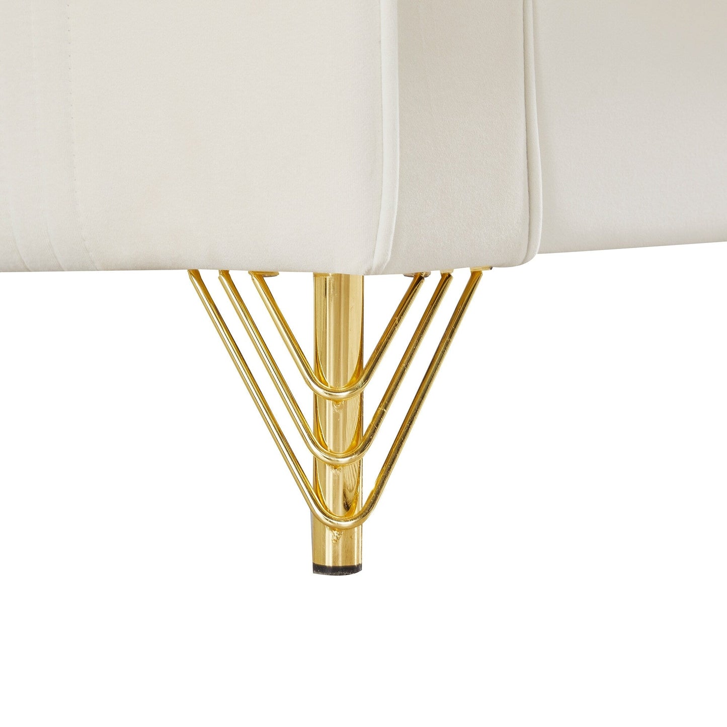 85.44 Modern Velvet 3-Seater Sofa with Gold Metal Legs, High-Density Foam Seating, and Timeless Design