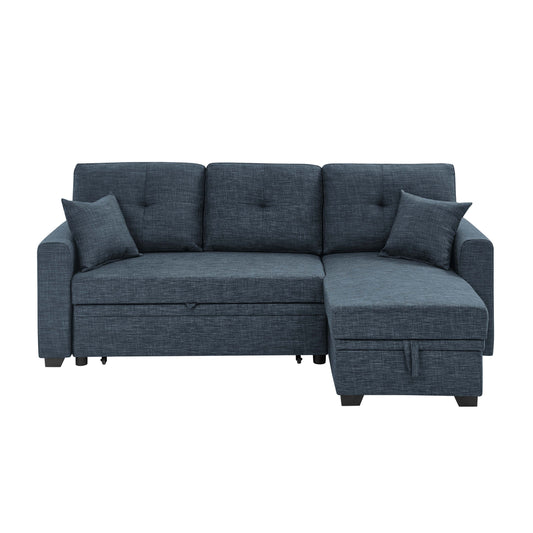 85.5'' Upholstered Sleeper Sofa,Storage is available under the chaise seat,blends contemporary appeal with simple sophistication
