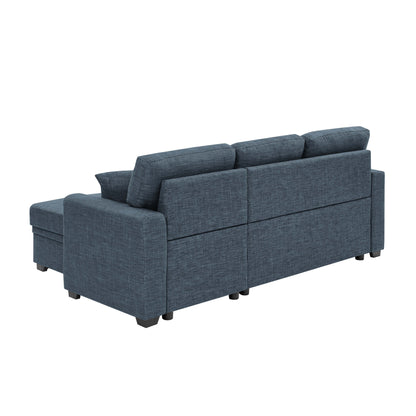 85.5'' Upholstered Sleeper Sofa,Storage is available under the chaise seat,blends contemporary appeal with simple sophistication