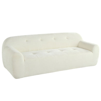 85.8 Inch Wide Chenille Fabric 3-Seater Sofa with Tufted Style