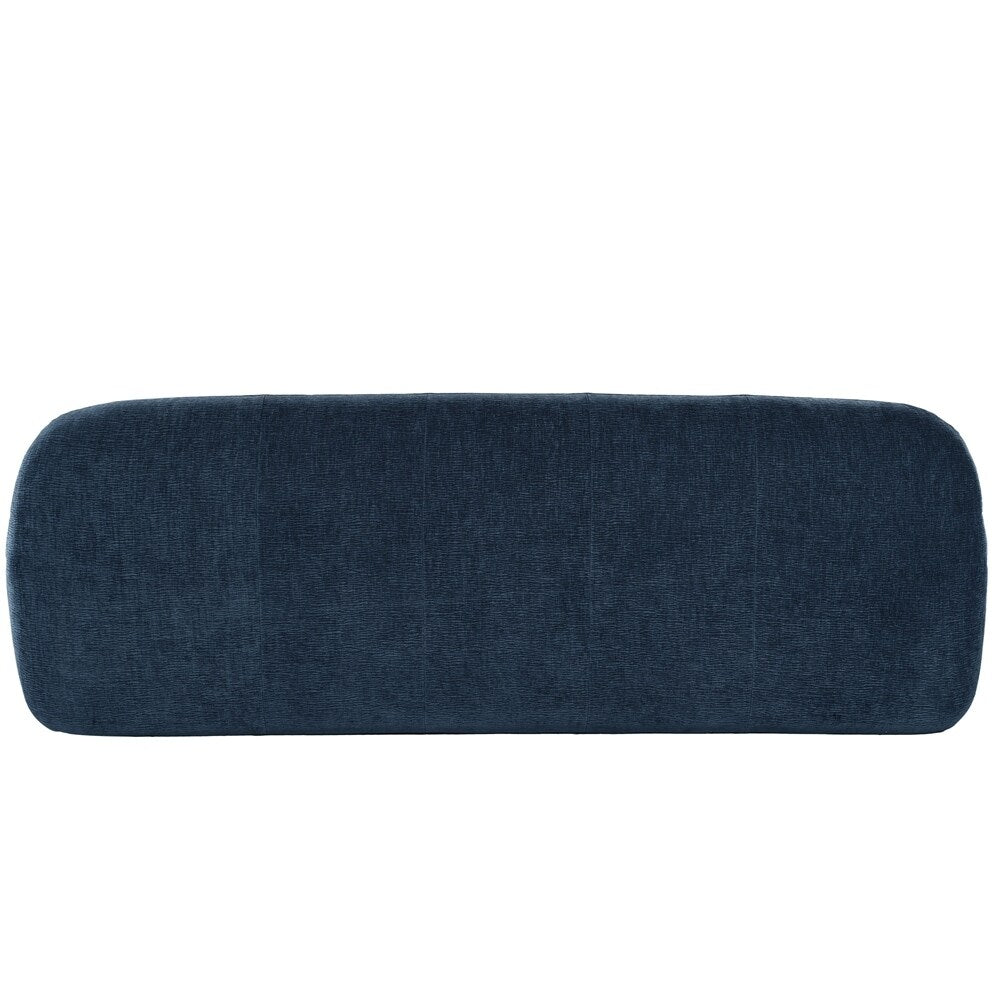 85.8 Inch Wide Chenille Fabric 3-Seater Sofa with Tufted Style