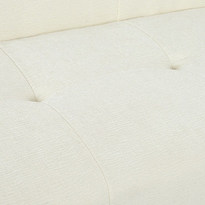 85.8 Inch Wide Chenille Fabric 3-Seater Sofa with Tufted Style