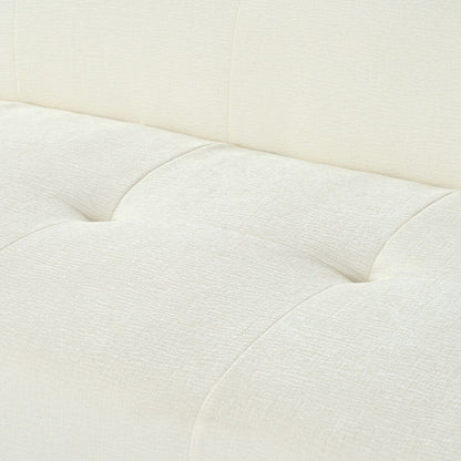 85.8 Inch Wide Chenille Fabric 3-Seater Sofa with Tufted Style