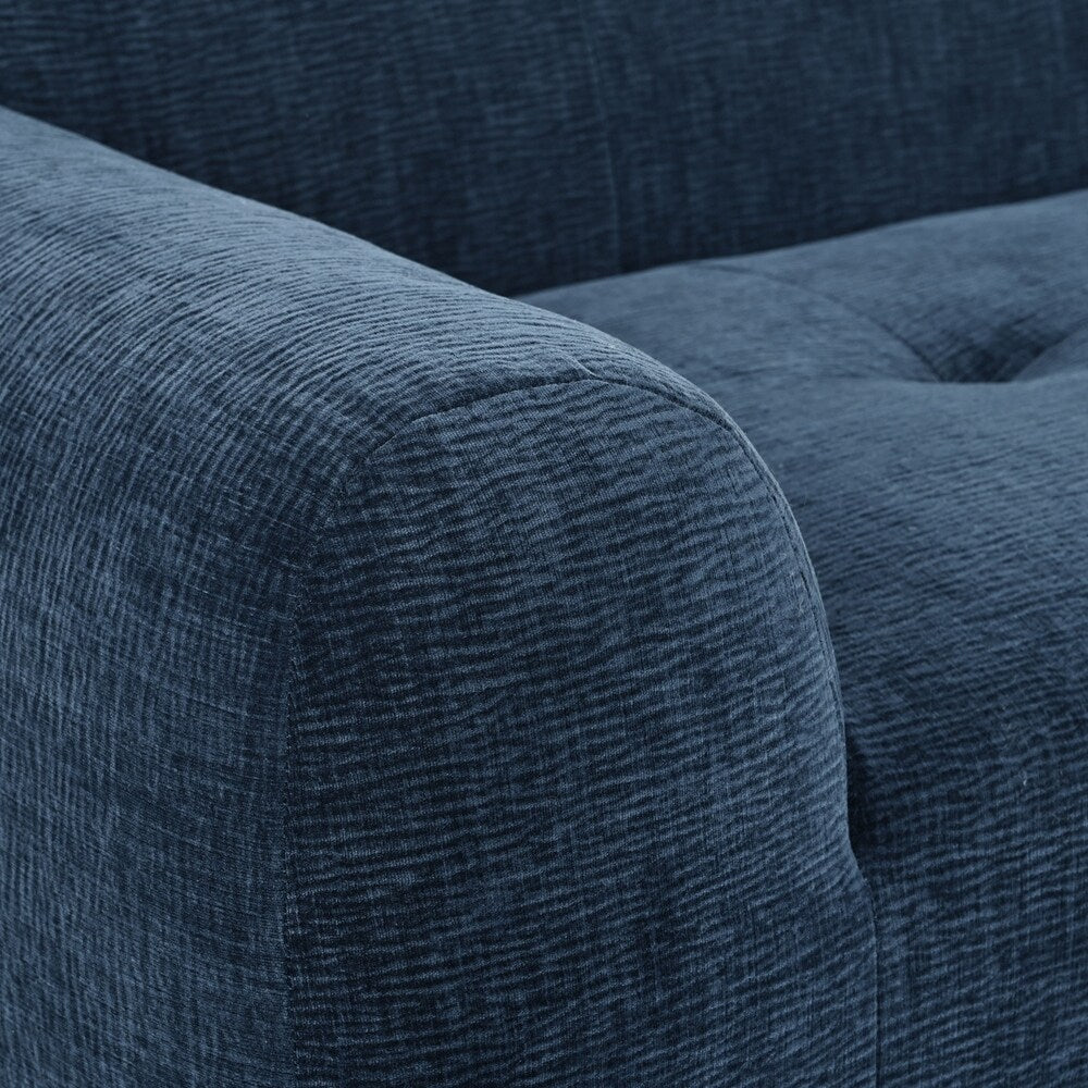 85.8 Inch Wide Chenille Fabric 3-Seater Sofa with Tufted Style