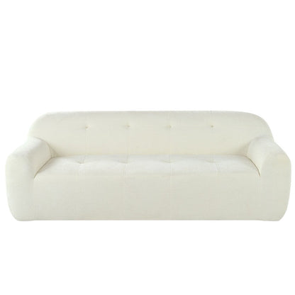 85.8 Inch Wide Chenille Fabric 3-Seater Sofa with Tufted Style